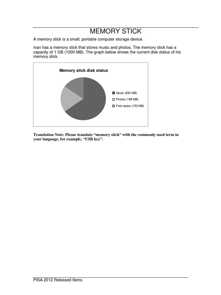 PISA 2012 Items For Release - ENGLISH PDF | PDF | Usb Flash Drive ...