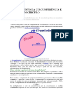 Cálculo da circunferência e área de um círculo