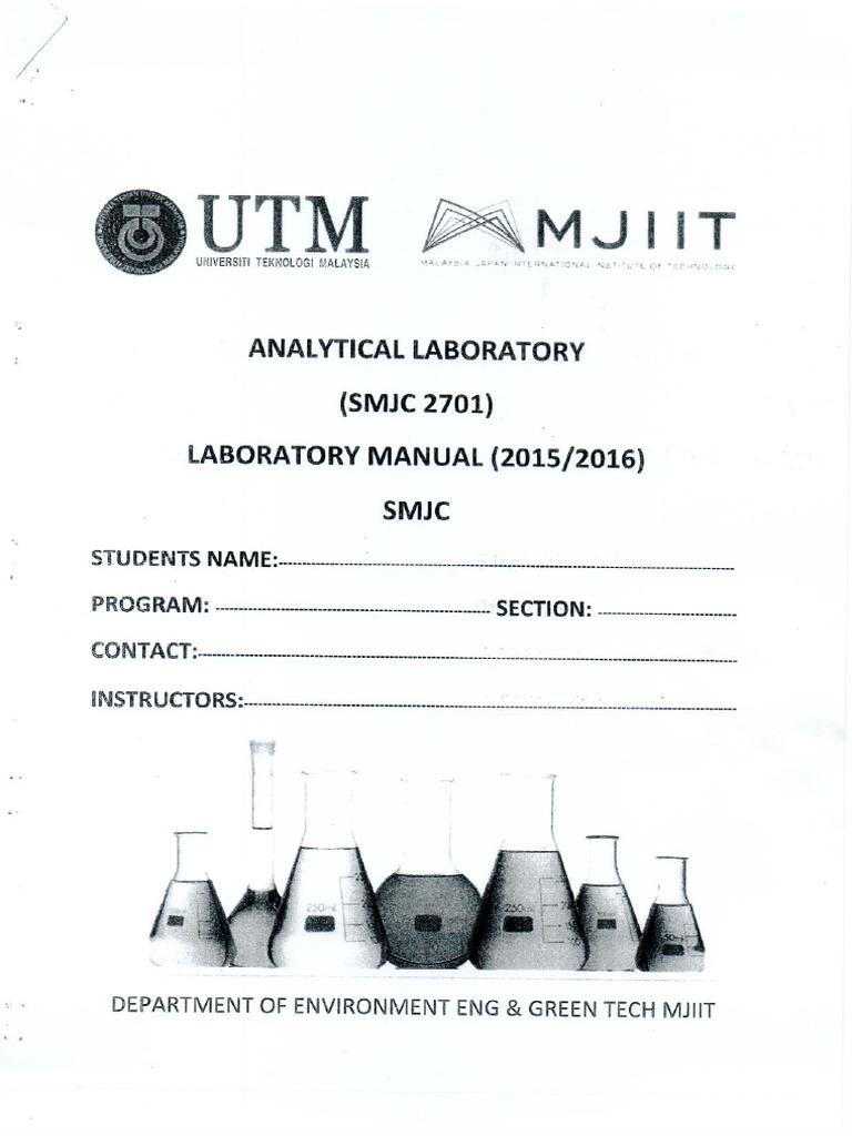 Analytical Laboratory Manual PDF