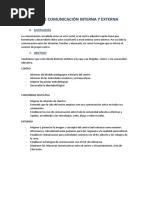 Plan de Comunicación Interna y Externa