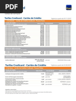 Tabela de Tarifa Credicard