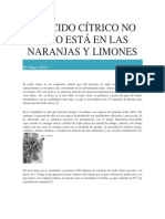 El Ácido Cítrico No Solo Está en Las Naranjas y Limones