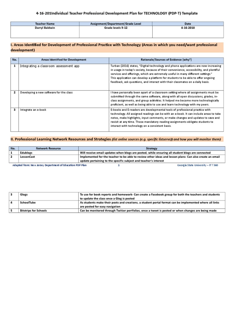 Teacher Technology Development Plan | PDF | Behavior Modification | Change