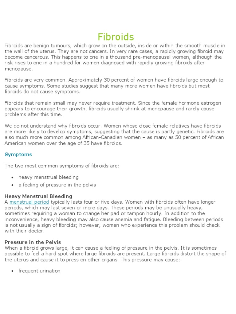 Fibroids | PDF | Menstrual Cycle | Menstruation