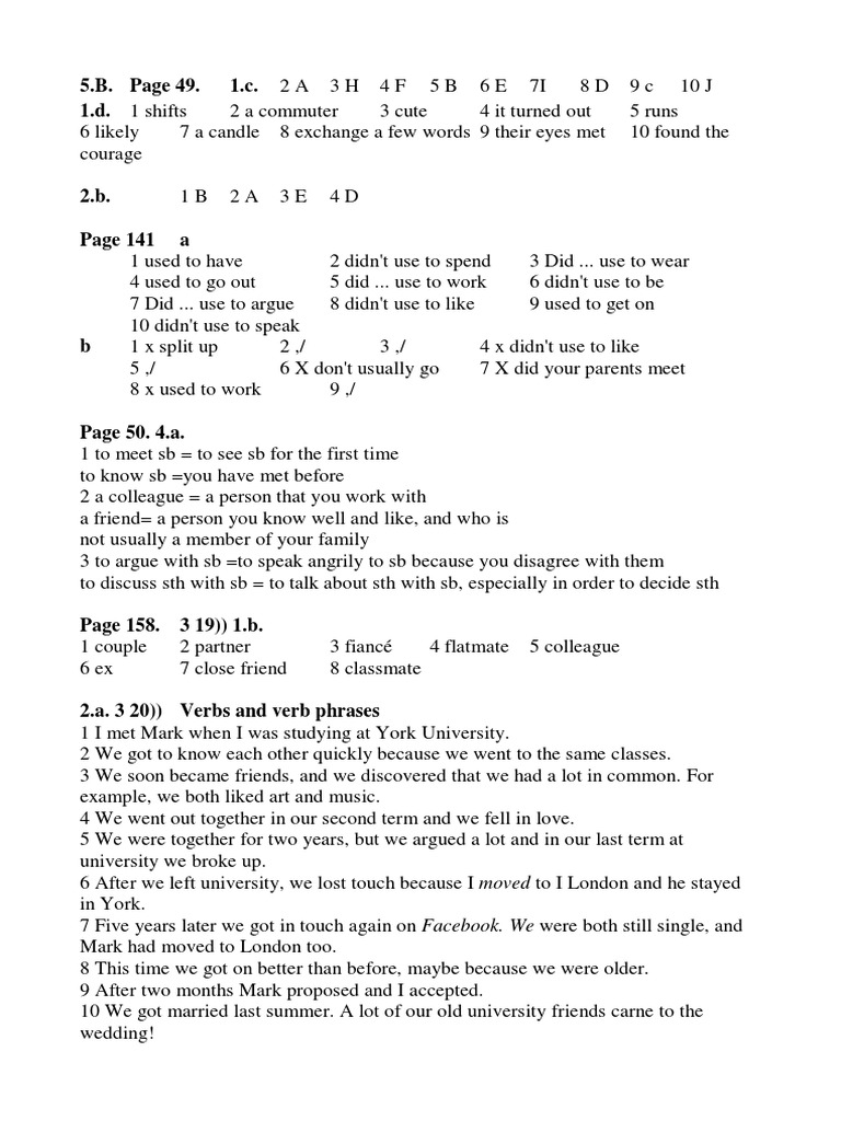 5B Solutions Book | PDF | Language Mechanics | Syntax
