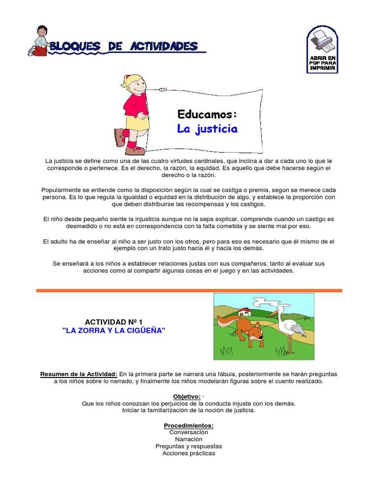 Justicia para Niños: Actividades y Ejemplos | PDF | Justicia | Crimen y ...