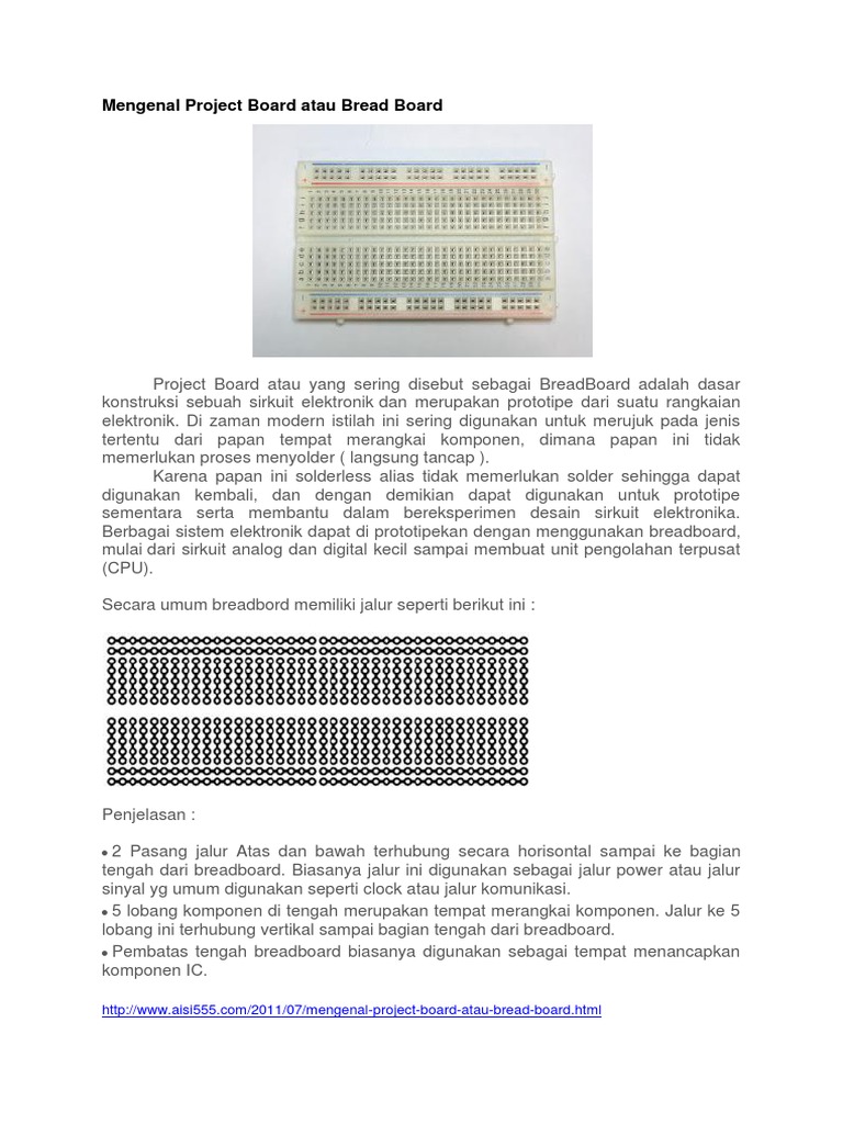 Memahami Fungsi dan Karakteristik Breadboard | PDF | Seni | Komputer