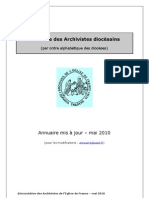 Annuaire Archivistes Diocesains (Mai 2010)