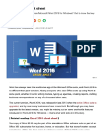Word 2016 Cheat Sheet - Computerworld
