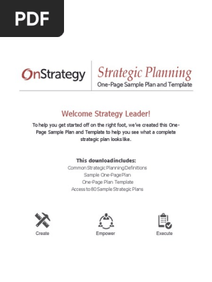 One Page plan example 