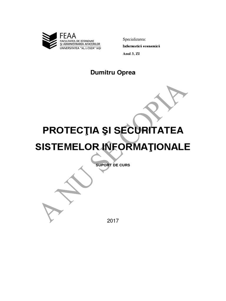Securitatea Sistemelor Informationale | PDF