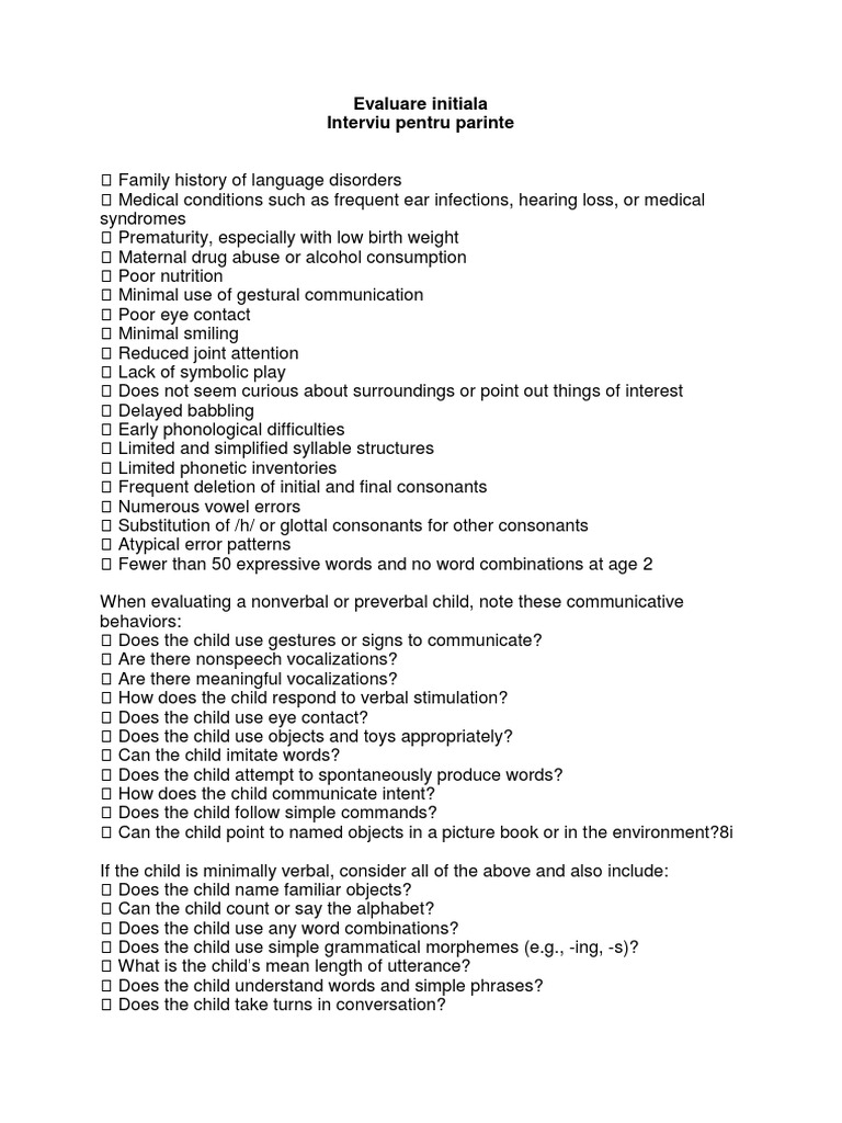 Early Language Assessment Guide | PDF | Nonverbal Communication | Word