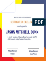 Certificate of Excellence: Jason Mitchell Dunn