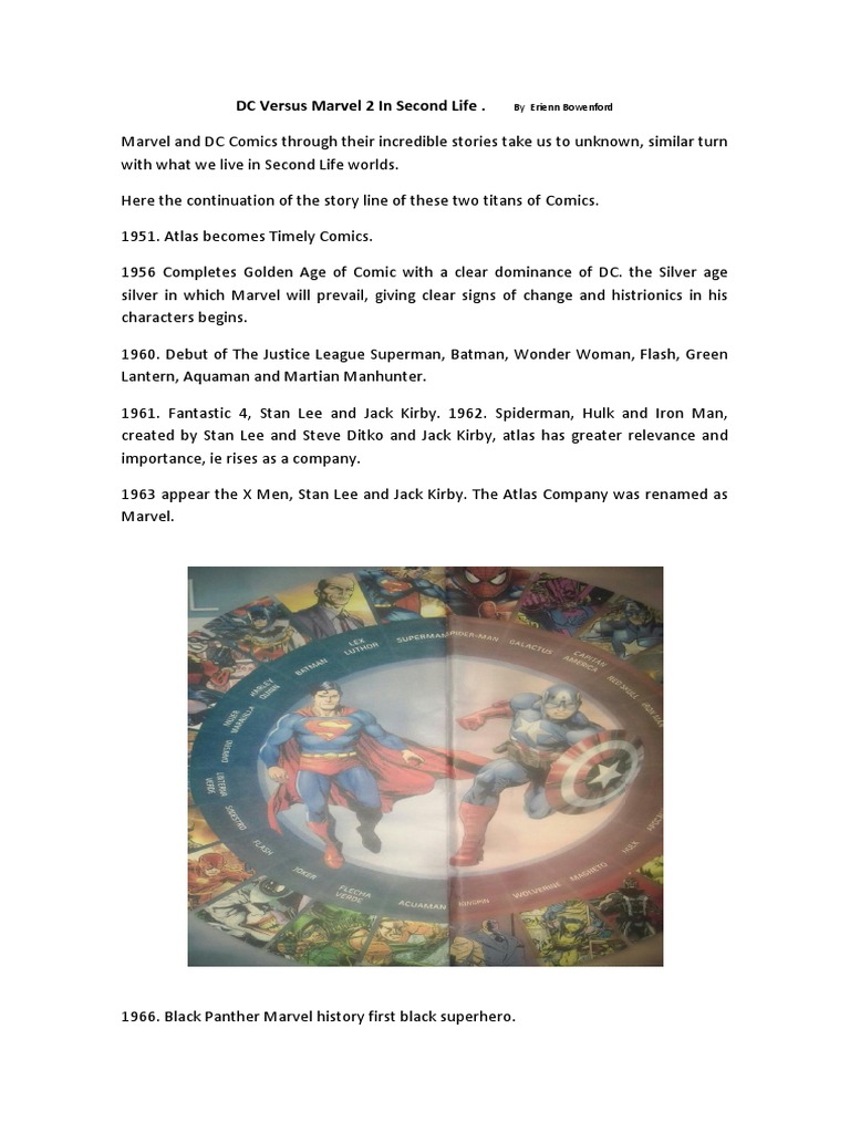 DC Versus Marvel 2 in Second Life | PDF | Marvel Comics | Dc Comics