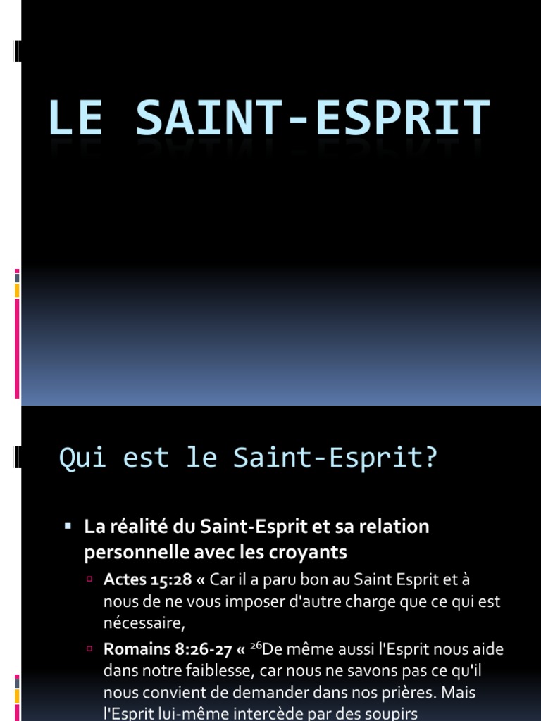 Le Saint Esprit PDF SaintEsprit Jésus