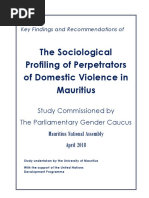 The Sociological Profiling of Perpetrators of Domestic Violence in Mauritius