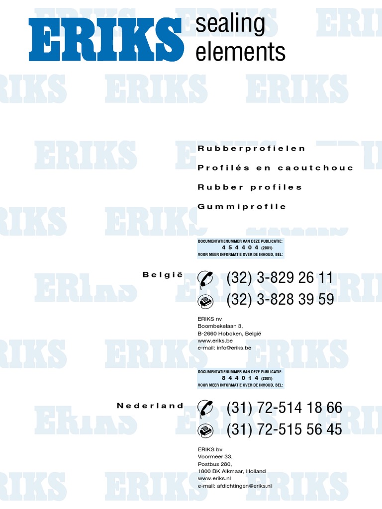 ERIKS - Rubber Profiles | PDF