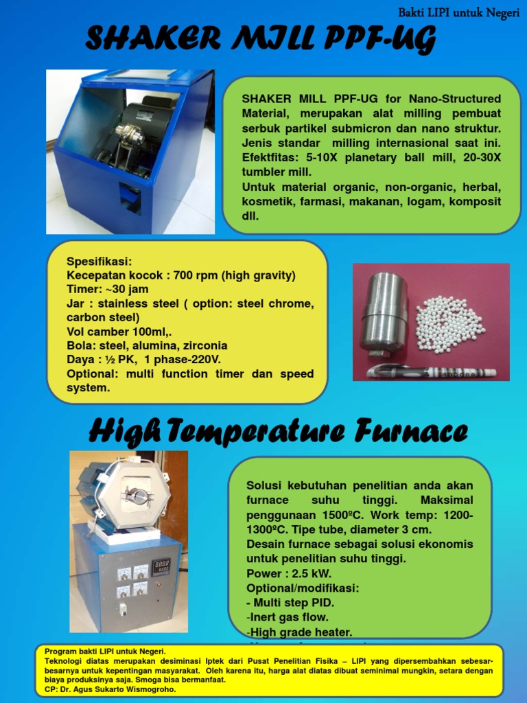 Spesifikasi Shaker Mill PPF-UG | PDF