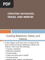 Creating Databases Tables and Indexes