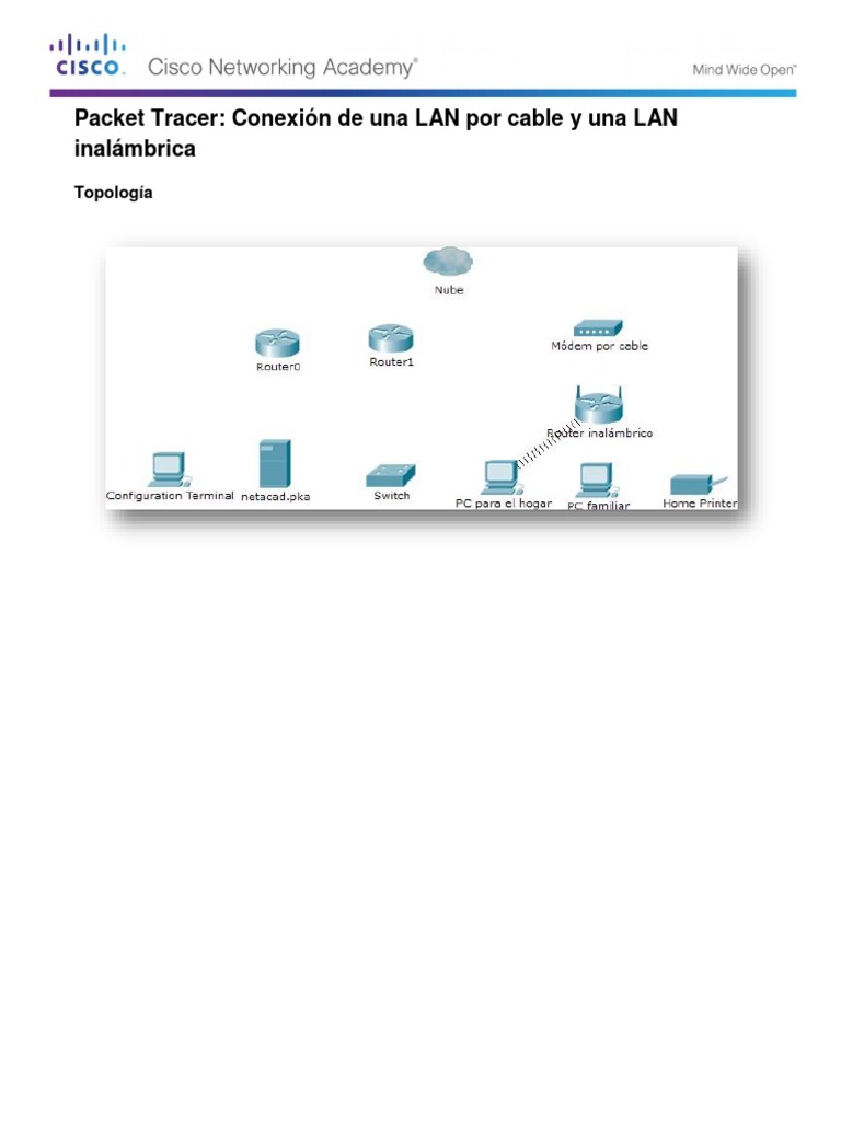 Guía de Conexión LAN en Packet Tracer | PDF | Enrutador (Computación ...