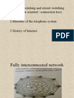 Packet Switching and Circuit Switching (Connection Oriented / Connection Less) 2.structure of The Telephone System. 3 History of Internet