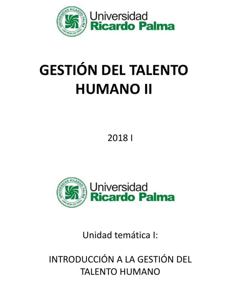 I Introducción A La Gestión Del Talento Humano | PDF | Gestión del ...