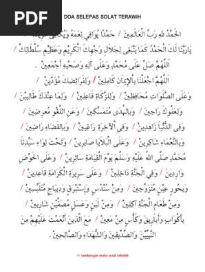 Doa Solat Terawih N Solat Witir Pdf