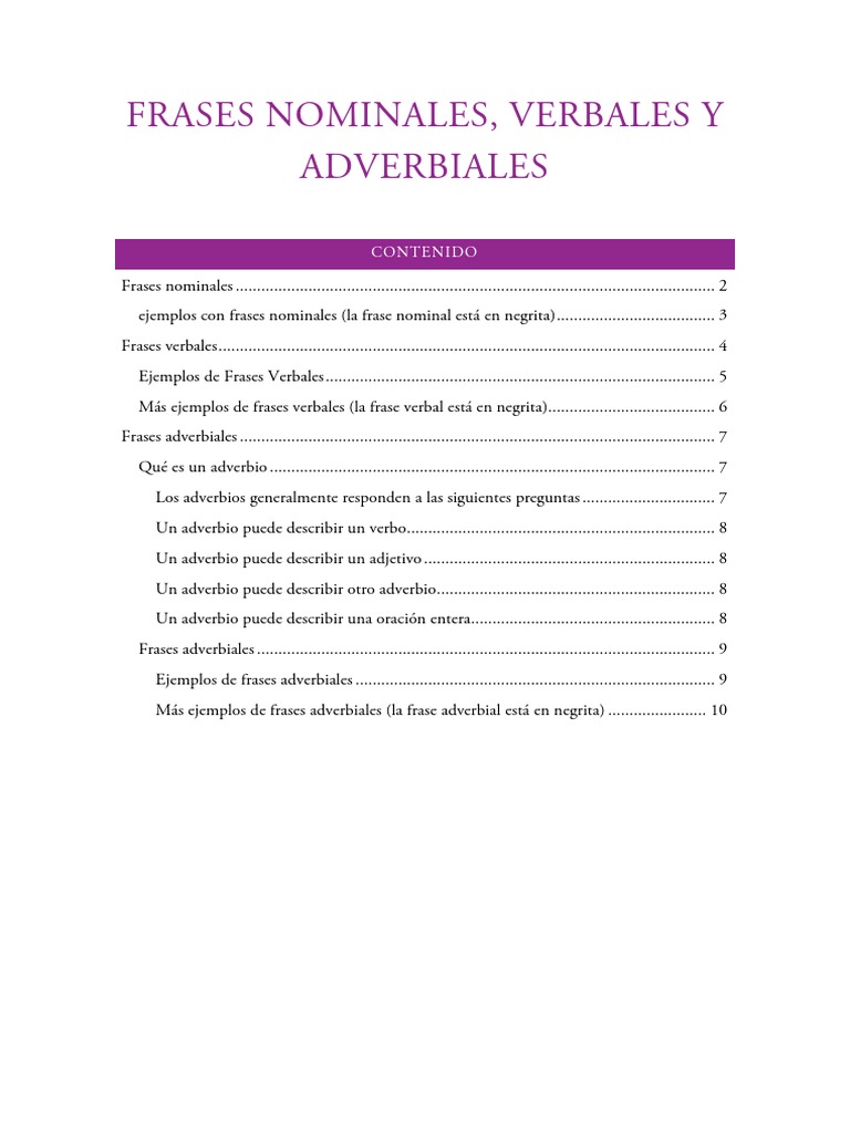 Frases Gramaticales | PDF | Adverbio | Sintaxis