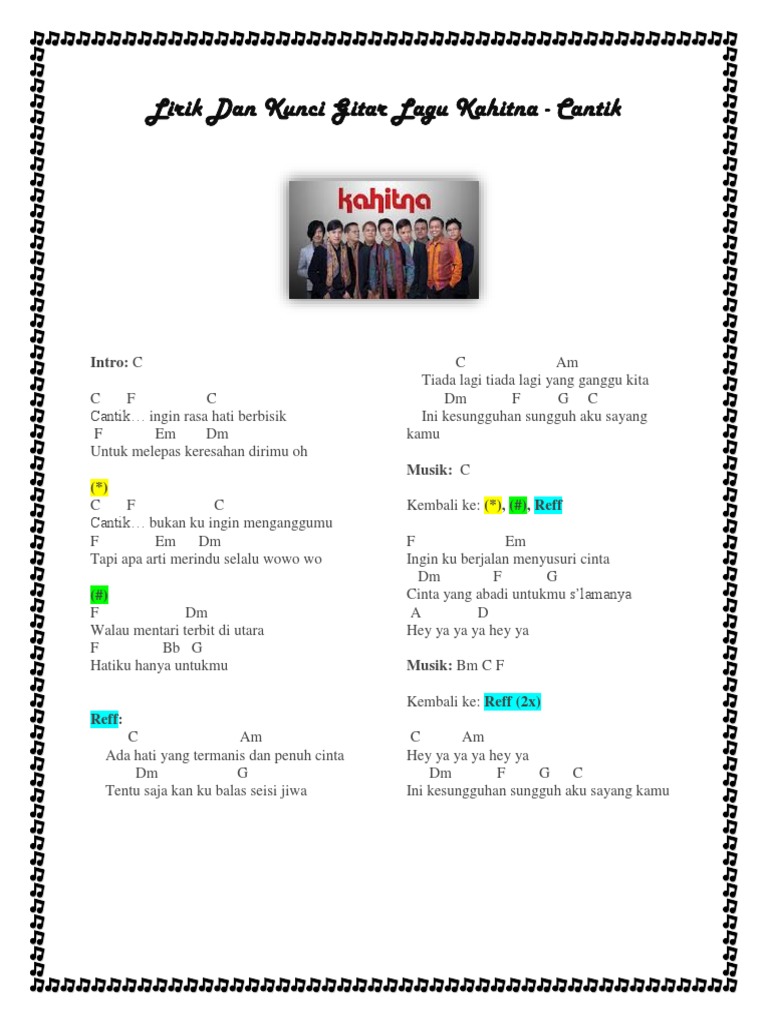 Kunci Gitar Cantik Dari C Gudang Kunci Lagu