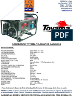 Generador Electrico Toyama Tg-6000 Cxe Gasolina-0