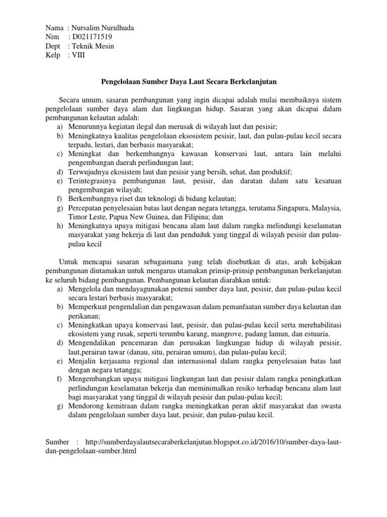 Konsep ekonomi biru pengelolaan sumber daya laut berkelanjutan