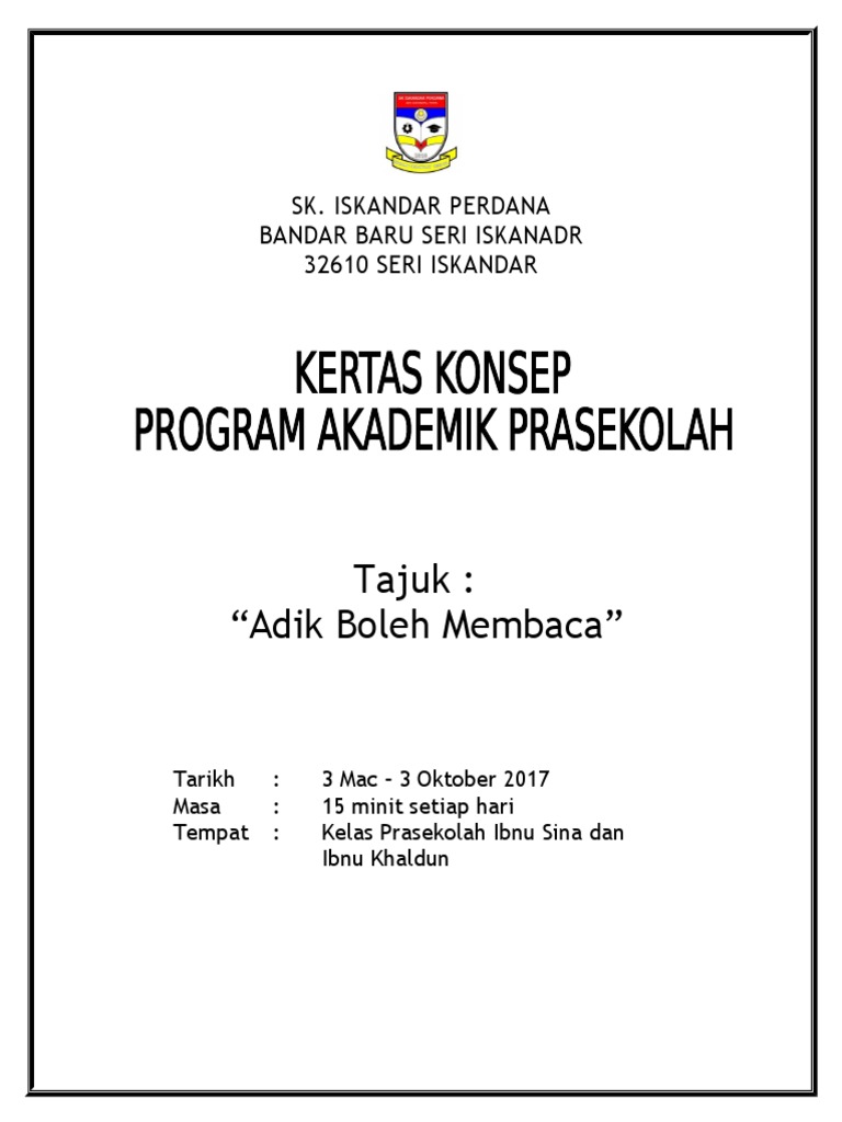 Cth Program Peningkatan Akademik Pra Pdf