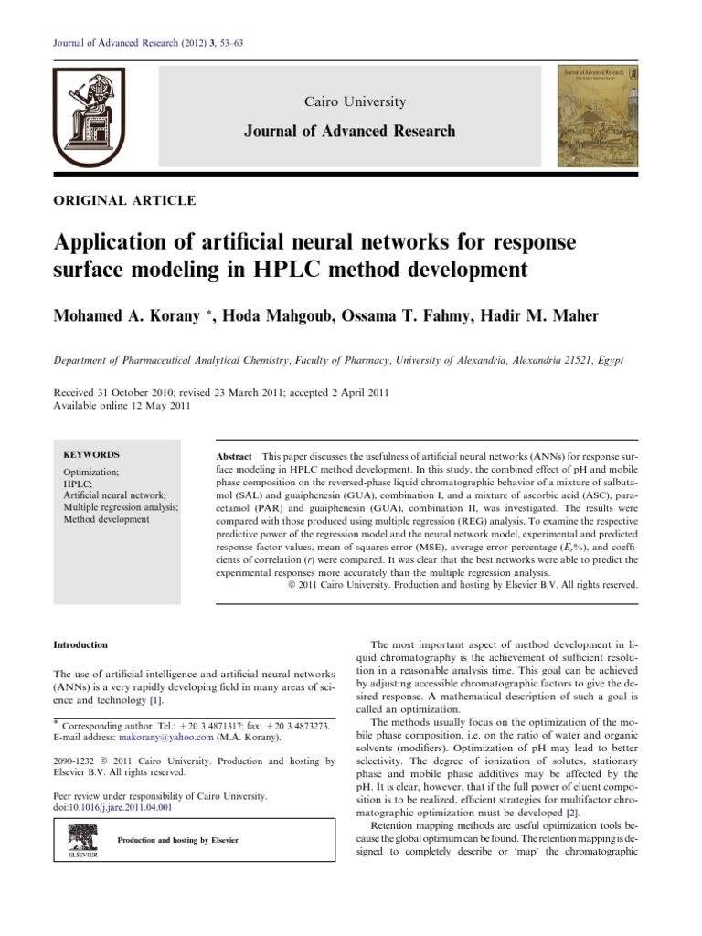 ANN in HPLC Method Optimization | PDF | Artificial Neural Network ...