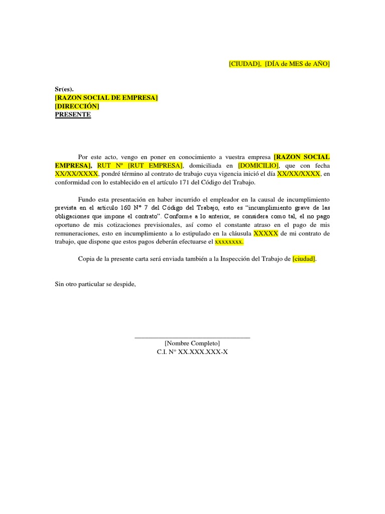 Carta Autodespido