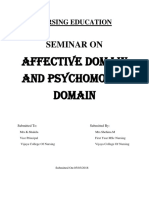 Affective Domain and Psychomotor Domain: Seminar On