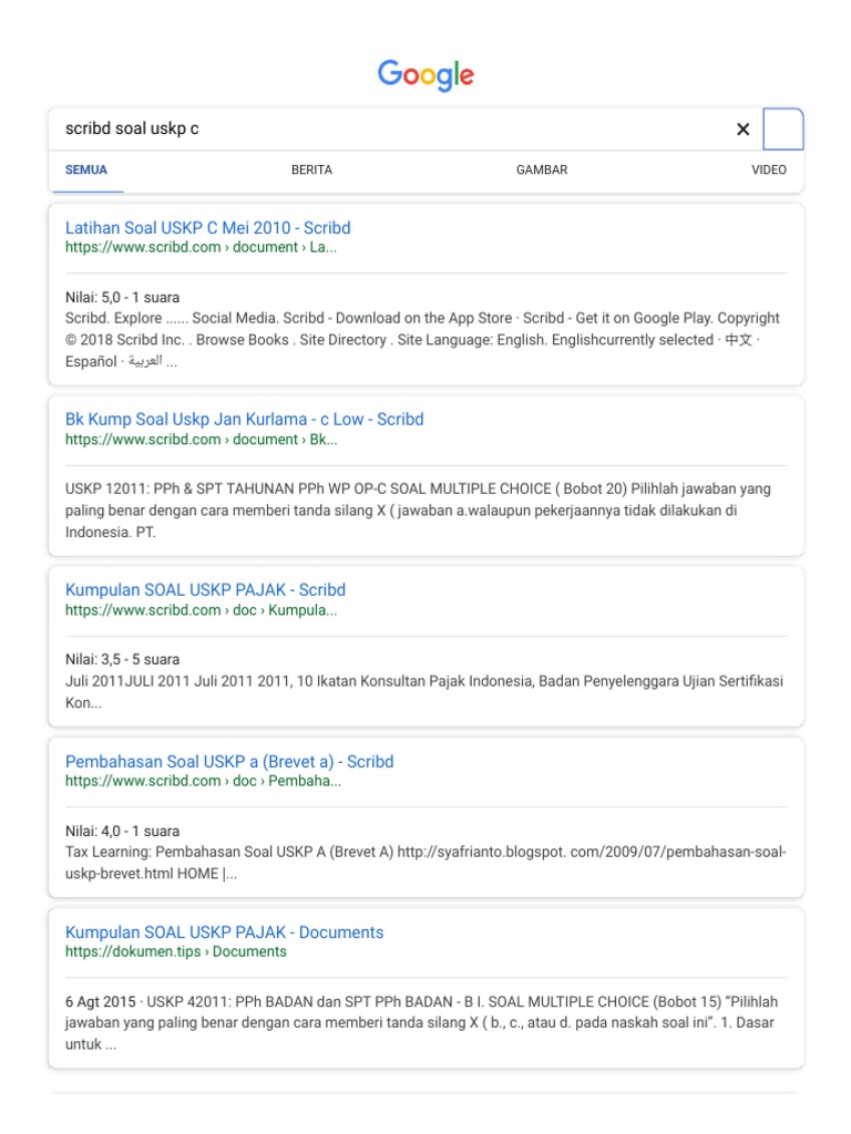 Scribd Soal Uskp C Penelusuran Google Pdf Karier Perkembangan