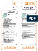 Grammar Practice Reference Card Have Got PDF