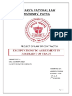 Chanakya National Law University, Patna: Project of Law of Contracts-I