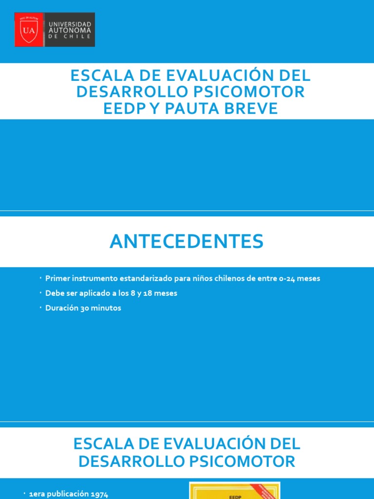Escala de Evaluación Del Desarrollo Psicomotor EEDP | PDF | Sicología