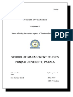 School of Management Studies Punjabi University, Patiala: Business Environment