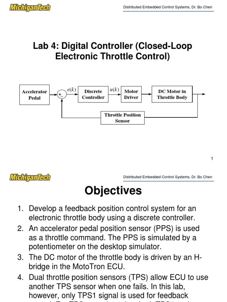 Lab 4 Design and Implementation of a Digital Controller for an Electronic Throttle Control