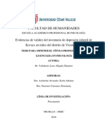 Evidencias de Validez Del Inventario de Depresión Infantil Kovacs