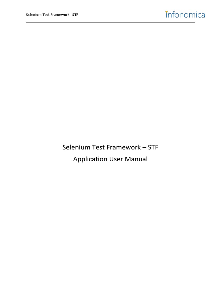 Selenium Test Framework User Manual | PDF | Selenium (Software ...