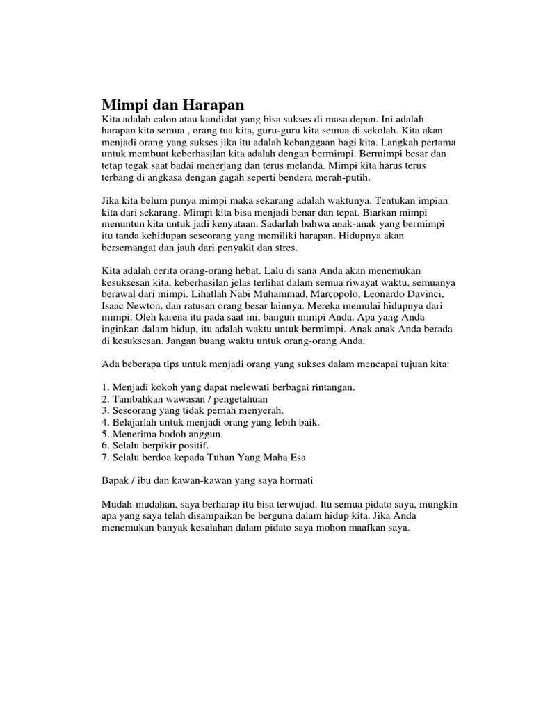 Mimpi Dan Harapan