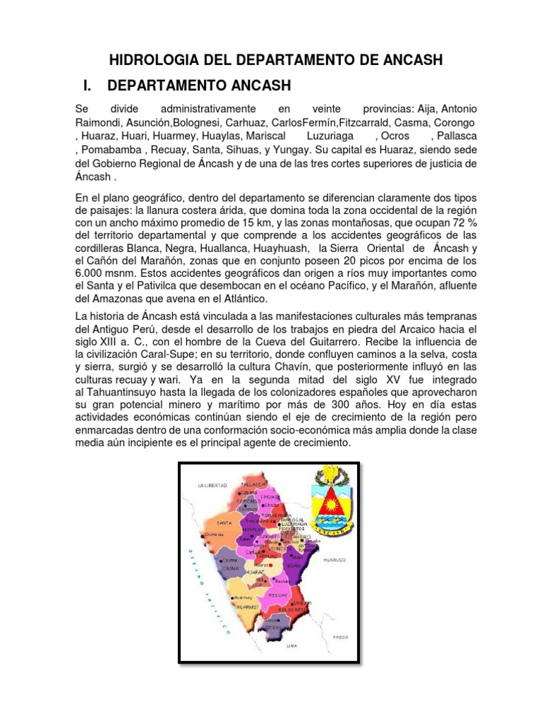 Hidrología y Geografía de Áncash | PDF | Geografía Física | Geomorfología