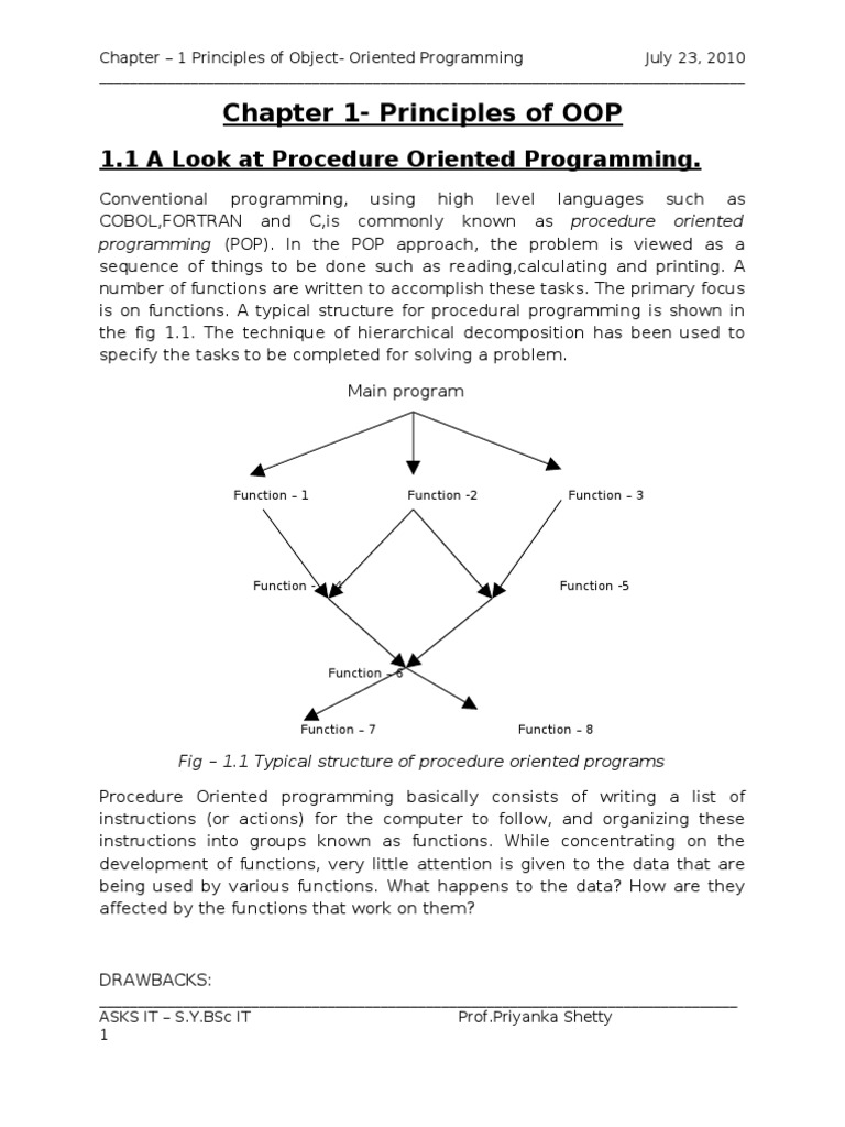 Chapter 1 OOPS | PDF | Object (Computer Science) | Message Passing