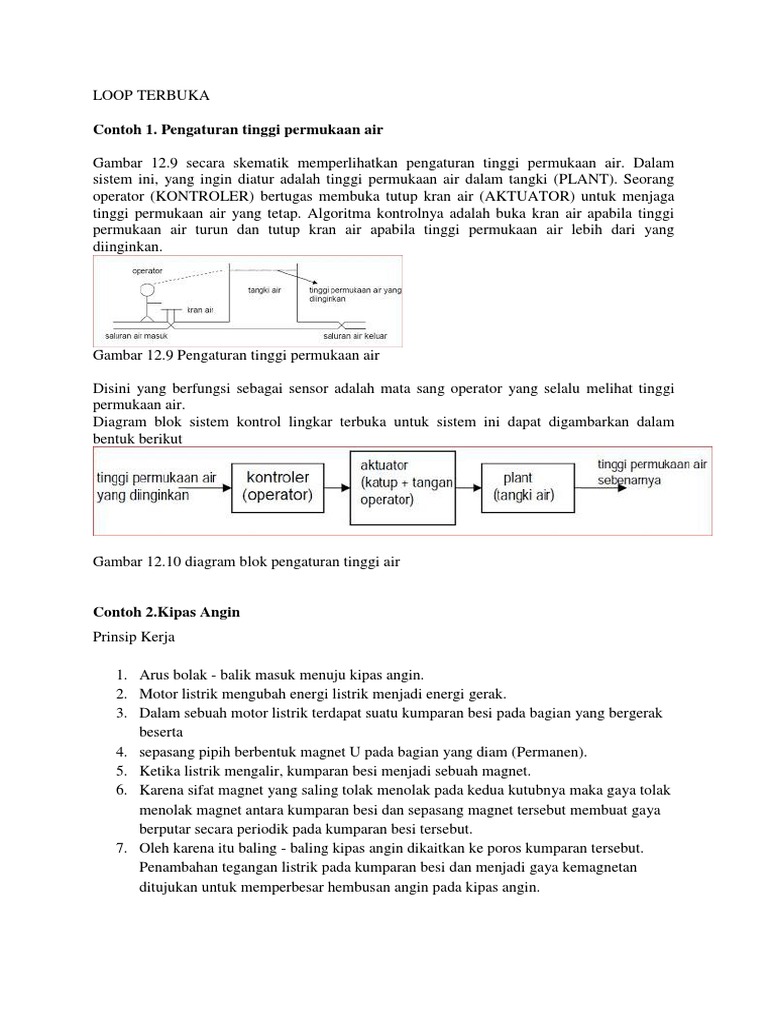 Contoh Sistem Kontrol Loop Terbuka | PDF
