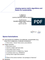 Experience of Developing Sparse Matrix Algorithms and Software For Sustainablity