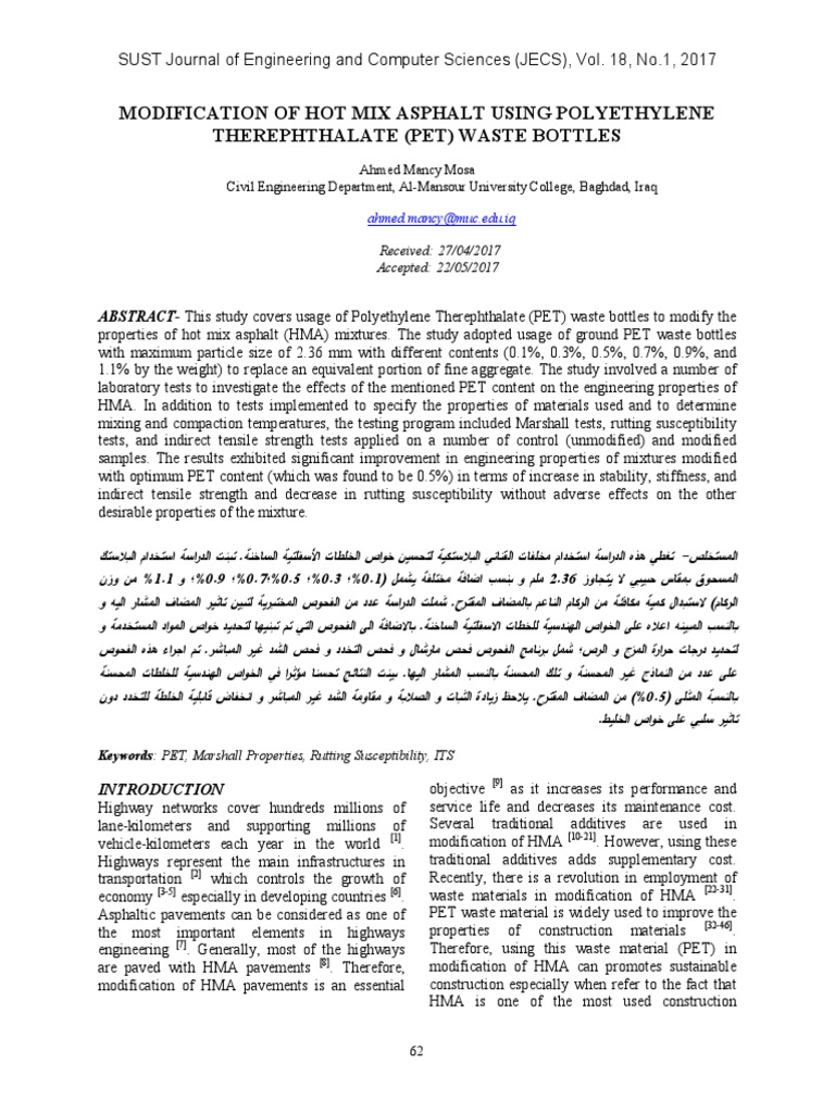 Enhancing Asphalt with PET Waste | PDF | Road Surface | Asphalt