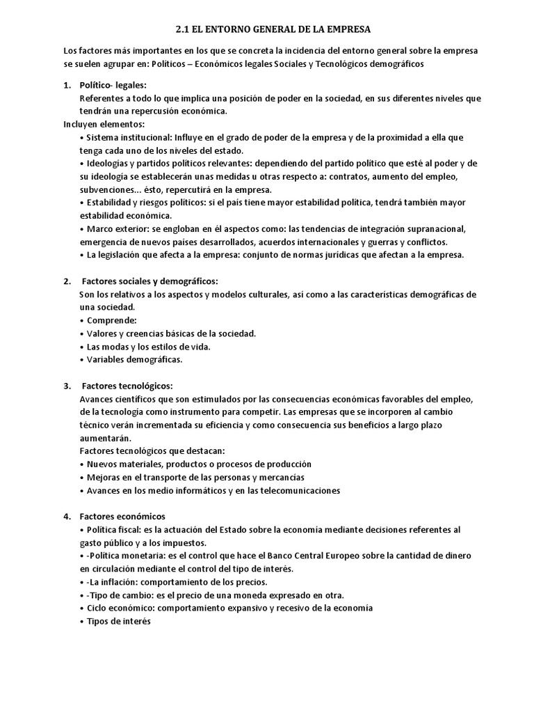 2.1 El Entorno General De La Empresa Tecnología